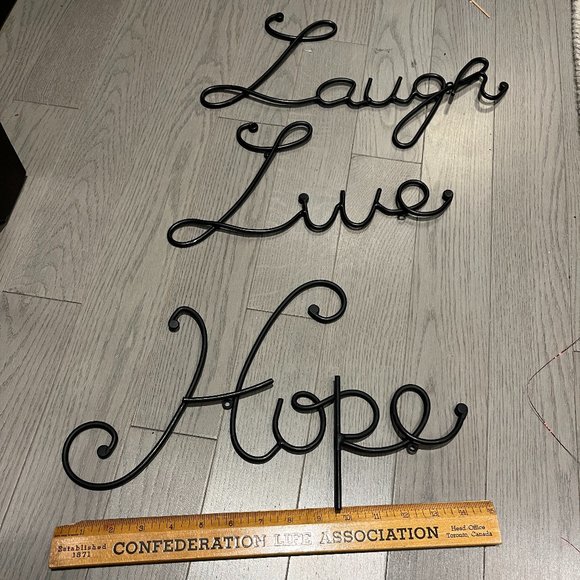 COPY - Metal Words in Cursive Live Laugh Hope 6" High Christmas Home Decor - Picture 1 of 11